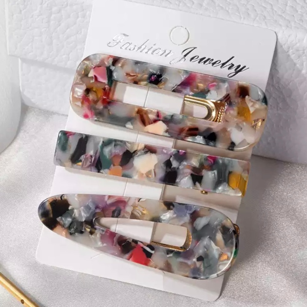 Acetate Geometric Hair Clips